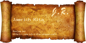 Jamrich Rita névjegykártya